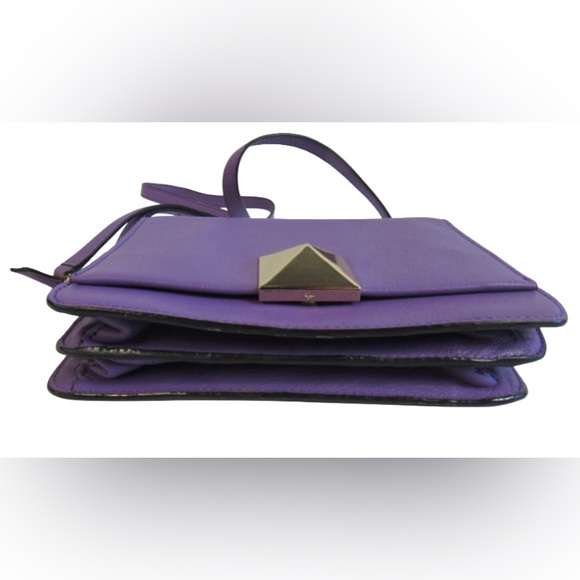 Kate Spade ♠️ Purple Leather Chain Link Crossbody (6.5"'×9"x3") EUC - Picture 9 of 14